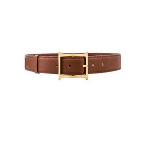 Helsa logo contrast belt xs brown leather